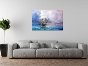 Gario Vászonkép Vitorlás a felkavart tengeren Méret: 60 x 40 cm