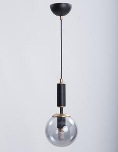 Fekete-szürke függőlámpa üveg búrával ø 15 cm Hector – Squid Lighting