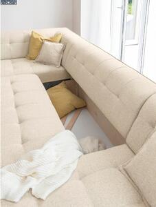 Dazzling Daisy bézs kinyitható U alakú kanapé, bal oldalas - Miuform