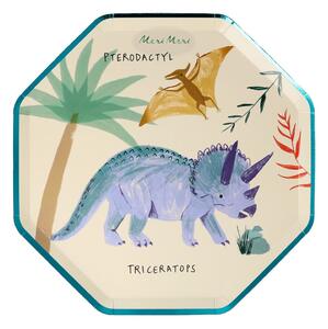 Egyszer használatos papír tányér készlet 8 db-os Dinosaur Kingdom – Meri Meri