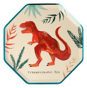 Egyszer használatos papír tányér készlet 8 db-os Dinosaur Kingdom – Meri Meri