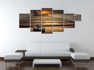 Gario Vászonkép Gyönyöru reggel a mólónál - 5 részes Méret: 225 x 160 cm