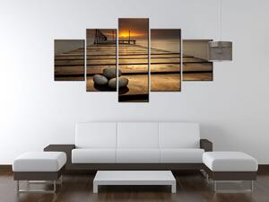 Gario Vászonkép Gyönyöru reggel a mólónál - 5 részes Méret: 100 x 75 cm