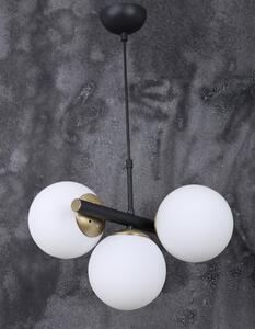 Fehér-fekete függőlámpa üveg búrával ø 15 cm Cascade – Squid Lighting