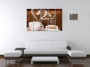 Gario Vászonkép Romantika a kávénál - 5 részes Méret: 100 x 63 cm