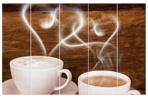 Gario Vászonkép Romantika a kávénál - 5 részes Méret: 100 x 63 cm