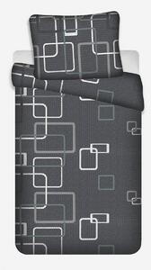 Jerry Fabrics Négyzetek pamut ágyneműhuzat fekete és fehér, 140 x 200 cm, 70 x 90 cm
