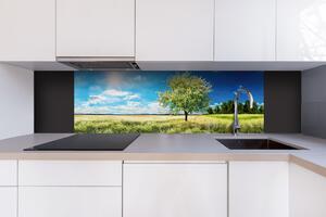 Dibond tábla a konyhapult mögött egy fa a réten - 180 x 60 cm ingyenes ragasztó