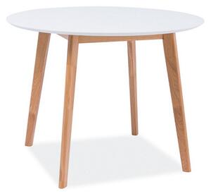 MOSSO II étkező asztal, 100x75x100, tölgy/fehér
