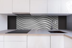 Dibond tábla a konyhapult mögött ezüst hullámok - 180 x 60 cm ingyenes ragasztó