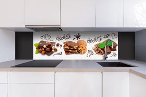 Dibond tábla a konyhapult mögött csokoládé - 180 x 60 cm ingyenes ragasztó
