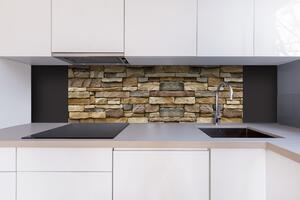 Dibond tábla a konyhapult mögött bézs kőburkolat - 180 x 60 cm ingyenes ragasztó