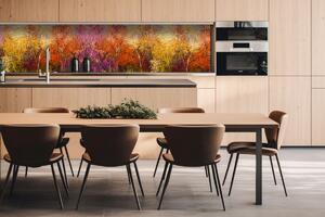 Dibond tábla a konyhapult mögött színes virágos háttér - 260 x 60 cm ingyenes ragasztó