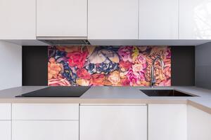 Dibond tábla a konyhapult mögött virágcsendélet - 180 x 60 cm ingyenes ragasztó