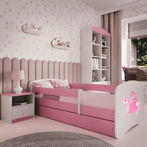 Babydreams gyerekágy hercegnő lovon dizájnnal, méret: 160x80, szín: rózsaszín, matrac nélkül, ágyneműtartóval