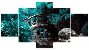 Gario Vászonkép Japán türkizkert - 5 részes Méret: 150 x 70 cm