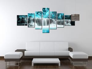 Gario Vászonkép Vízesés a kék dzsungelben - 7 részes Méret: 160 x 70 cm
