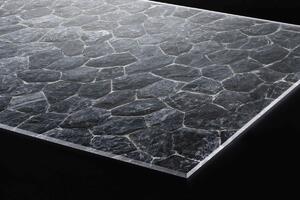 Plexi a konyhapult mögött fekete kőfal - 80 x 40 cm