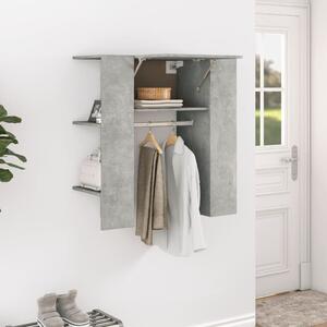 Betonszürke szerelt fa előszobaszekrény 97,5 x 37 x 99 cm