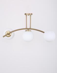 Fehér-aranyszínű mennyezeti lámpa üveg búrával ø 15 cm Yay – Squid Lighting