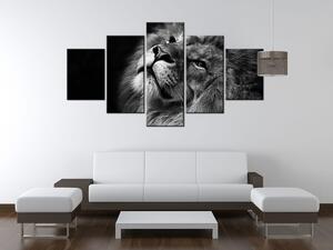 Gario Vászonkép Ezüst oroszlán - 5 részes Méret: 225 x 160 cm
