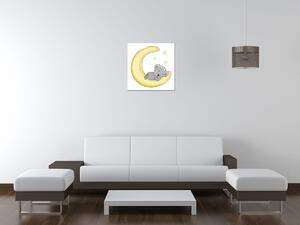 Gario Vászonkép Alvó mackó a holdon Méret: 30 x 30 cm