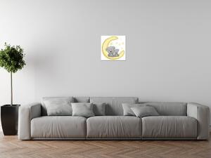 Gario Vászonkép Bubájos mackók a holdon Méret: 30 x 30 cm