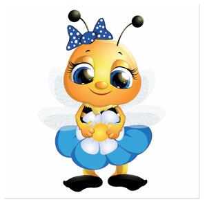 Gario Vászonkép Méhecske kék szoknyácskában Méret: 40 x 40 cm