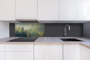 Dibond tábla a konyhapult mögött ködös erdő - 80 x 40 cm ingyenes ragasztó
