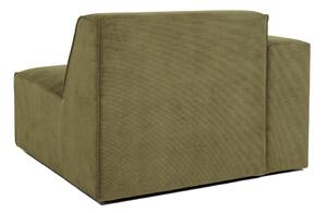 Sting zöld kordbársony kanapé modul, bal oldali - Scandic