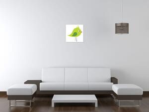 Gario Vászonkép Zöld kócos madárka Méret: 30 x 30 cm