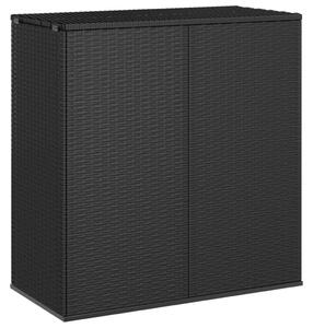 Fekete polyrattan kerti párnatartó doboz 100 x 49 x 103,5 cm