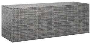 Szürke polyrattan kerti párnatartó doboz 291 x 100,5 x 104 cm