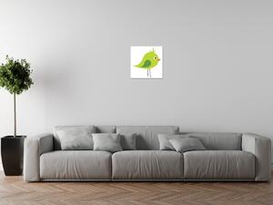 Gario Vászonkép Zöld kócos madárka Méret: 30 x 30 cm