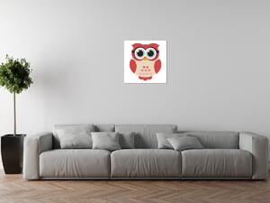 Gario Vászonkép Vöröses-barna baglyocska szívecskékkel Méret: 40 x 40 cm