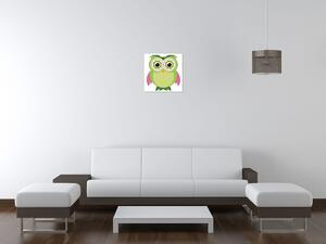 Gario Vászonkép Zöld baglyocska nagy szemekkel Méret: 30 x 30 cm