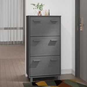 HAMAR sötétszürke tömör fenyőfa cipőszekrény 59,5 x 35 x 117 cm