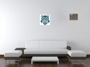 Gario Vászonkép Kék baglyocska nagy szemekkel Méret: 30 x 30 cm