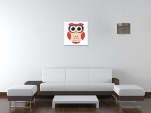 Gario Vászonkép Vöröses-barna baglyocska szívecskékkel Méret: 30 x 30 cm
