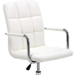 Fehér irodai szék Eco bőrből Q-022