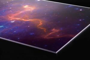 Plexi a konyhapult mögött egy színes galaxis - 100 x 60 cm
