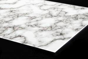 Plexi a konyhapult mögött fehér márvány mintás - 60 x 40 cm