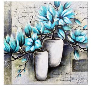 Gario Vászonkép Kék magnóliák vázákban Méret: 60 x 40 cm