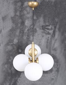 Fehér-aranyszínű függőlámpa üveg búrával ø 15 cm Forte – Squid Lighting