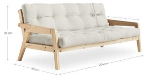 Grab barnásbézs kinyitható kanapé 204 cm - Karup Design