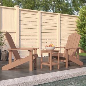 Barna HDPE kerti adirondack székek asztallal
