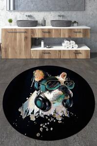 Glasses Dog Circle Djt 100 Fürdőszoba szőnyeg Multicolor