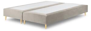 Lia bézs bársony kétszemélyes ágy, 180 x 200 cm - Milo Casa