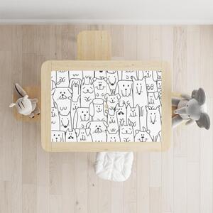 IKEA FLISAT asztal bútormatrica - Kutyacsalád