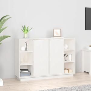 Fehér tömör fenyőfa tálalószekrény 120x35x80 cm